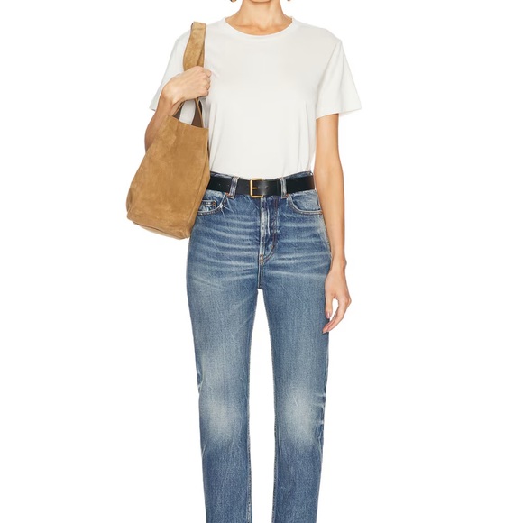 Saint Laurent Mid-Rise Faded Denim Bootcut Jeans - Picture 2 of 16